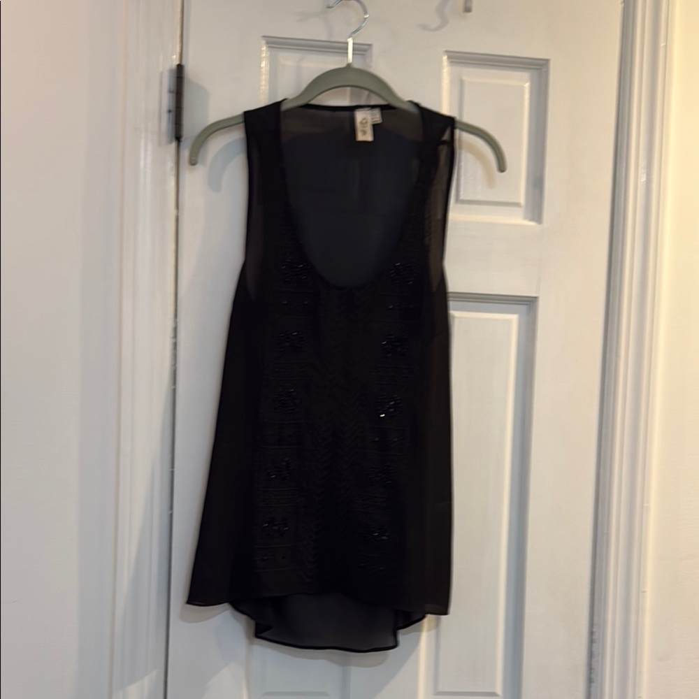 Black sequined Sleeveless Tank Top